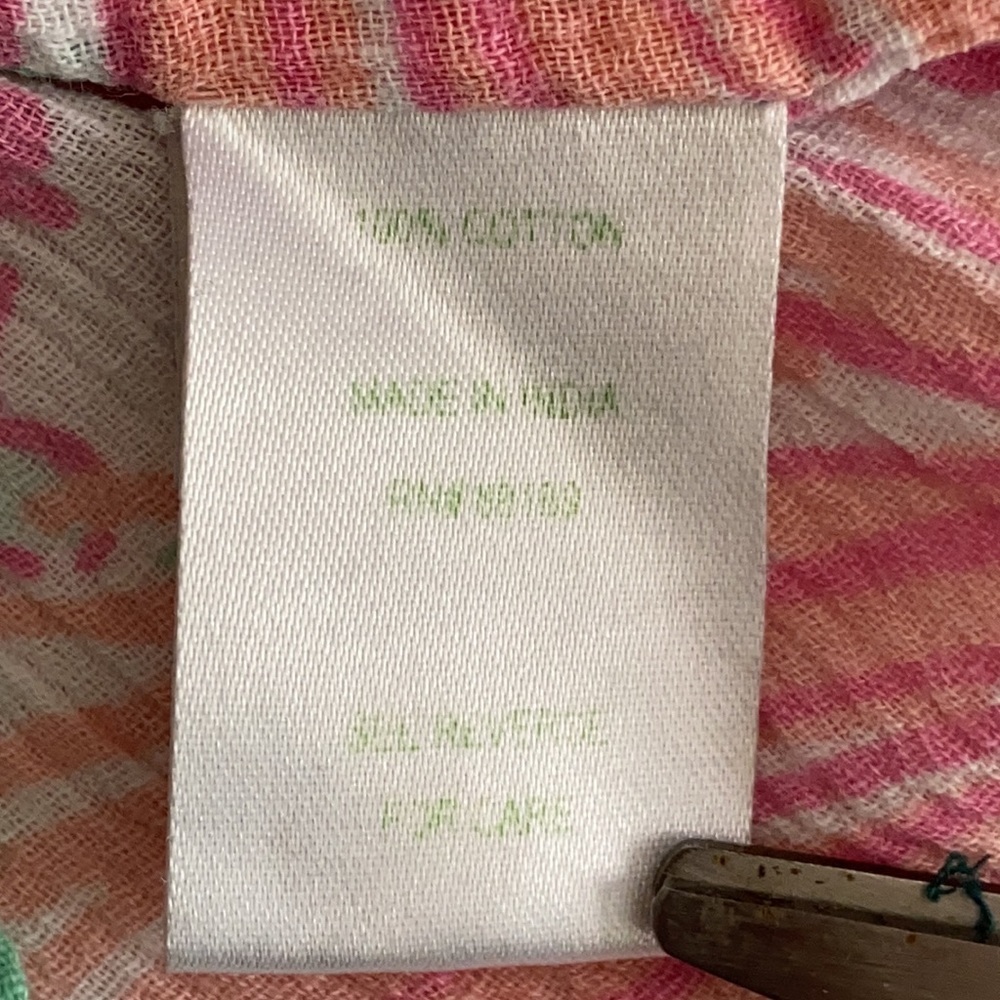 Lilly Pulitzer 100% Cotton Pink Green Ripley Lagoon Preppy Coastal Tunic 4375 - Picture 9 of 11